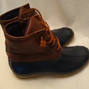 Sperry Topsiders Rainboot Girls Size 6 Blue And Brown...